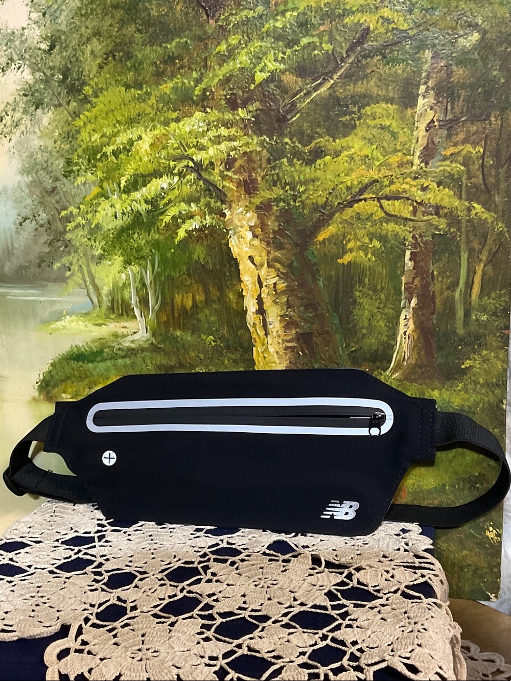 New Balance Black Waist Belt Bag with Reflective Trim